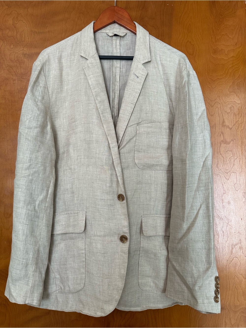 Men’s J. Crew Khaki Wheat Linen Blazer, Size L